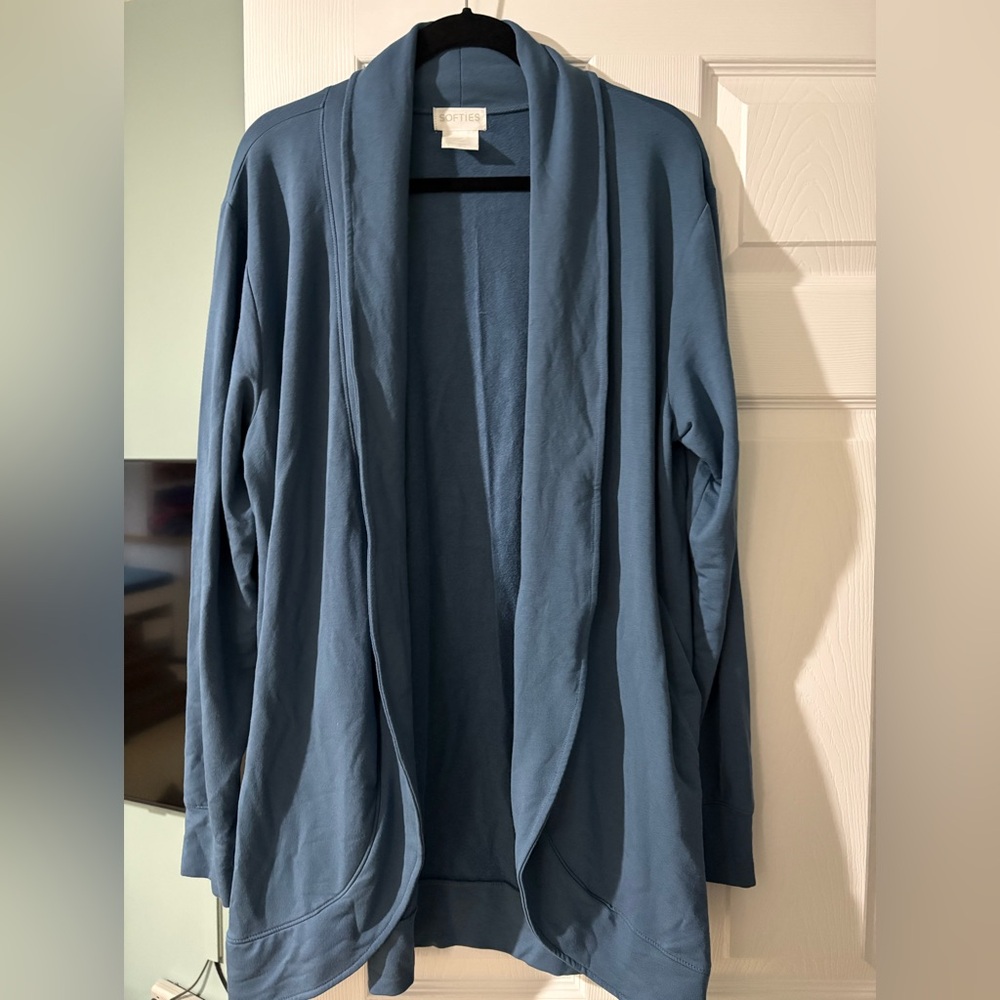 Softies Ultra Marshmallow Exaggerated Cardigan Loungewear Teal Size Large